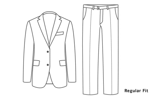 Illustration eines Anzugs in Regular Fit