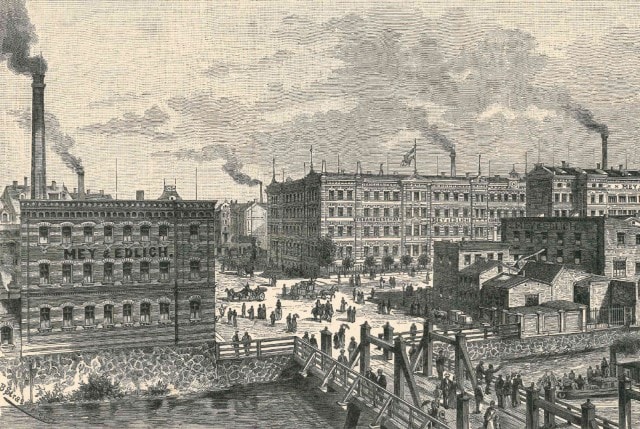 Das Bild zeigt die Mey&Edlich Fabrik 1892