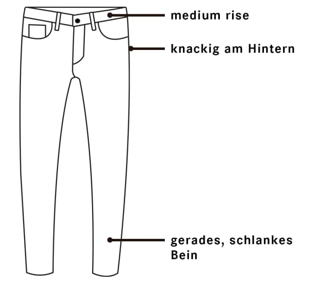 Illustration einer Jeans in Slim Fit