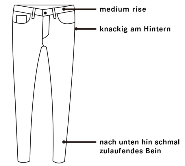 Illustration einer Jeans in Slim Tapered