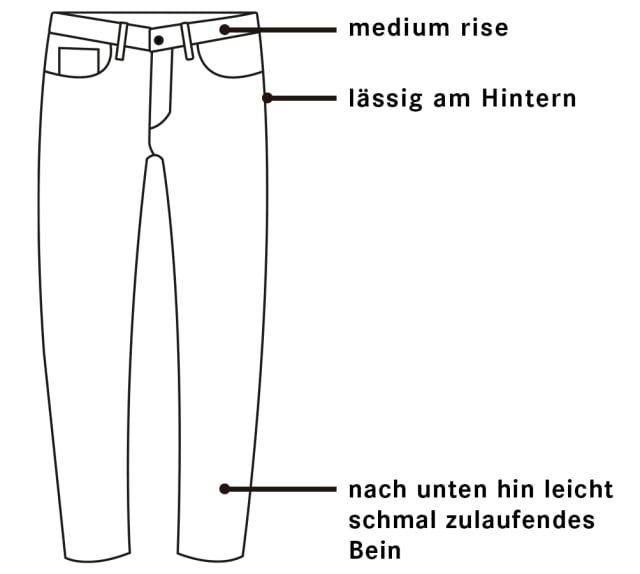 Illustration einer Jeans in Regular Tapered