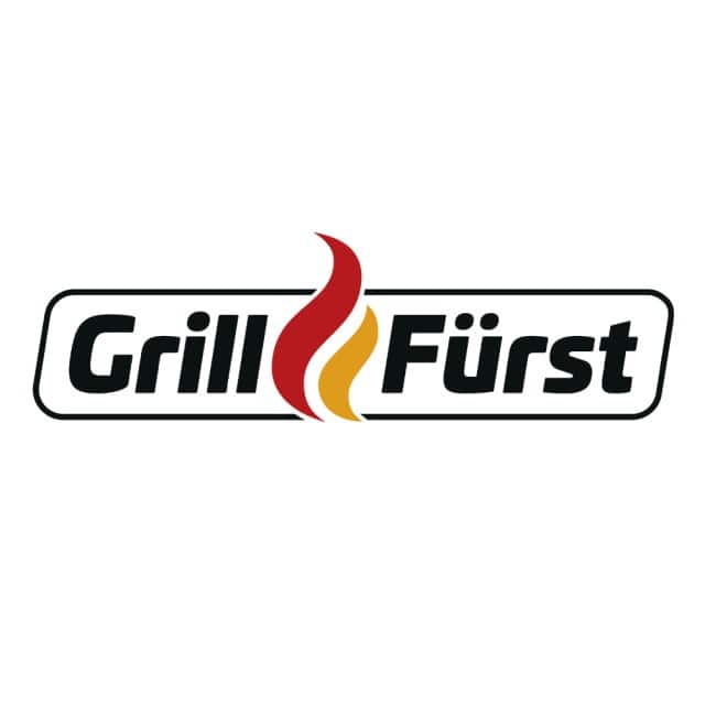 Abbildung eines vierfarbigen Logos der Marke Grillfürst