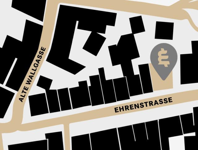 Wegbeschreibung zur M&E Filiale als Skizze