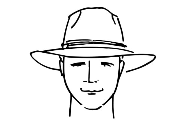 Illustration eines Mannes mit ovaler Gesichtsform