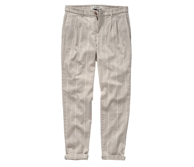 Sachabbildung einer beigen Hose mit hellen Linien