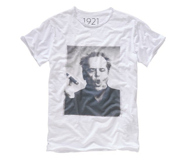 Sachabbildung eines weißen T-Shirts mit Printmotiv