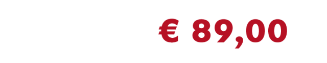 Auf dem Bild steht links ein durchgestrichener Preis von €139,00 und rechts daneben der neue reduzierte Preis €89,00 in roter Schrift.