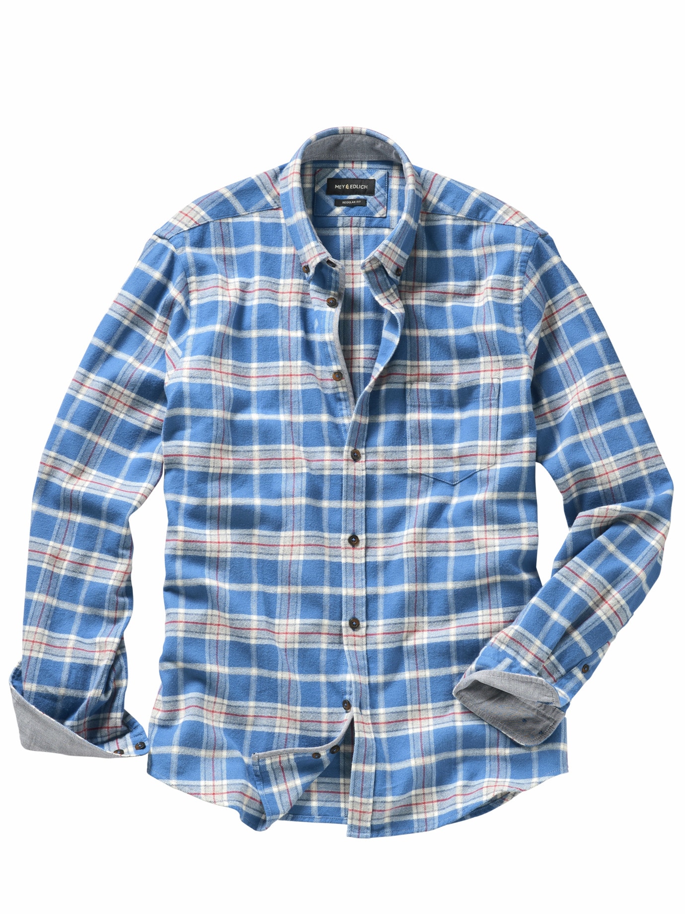 Gelassenes Flanellhemd himmelblau