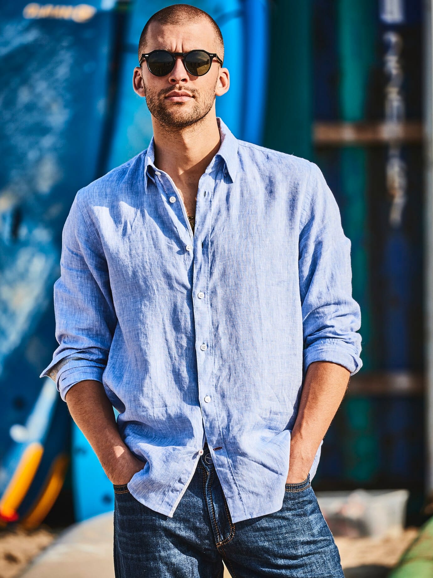 Mey & Edlich Sahara-Hemd Blau 43 2