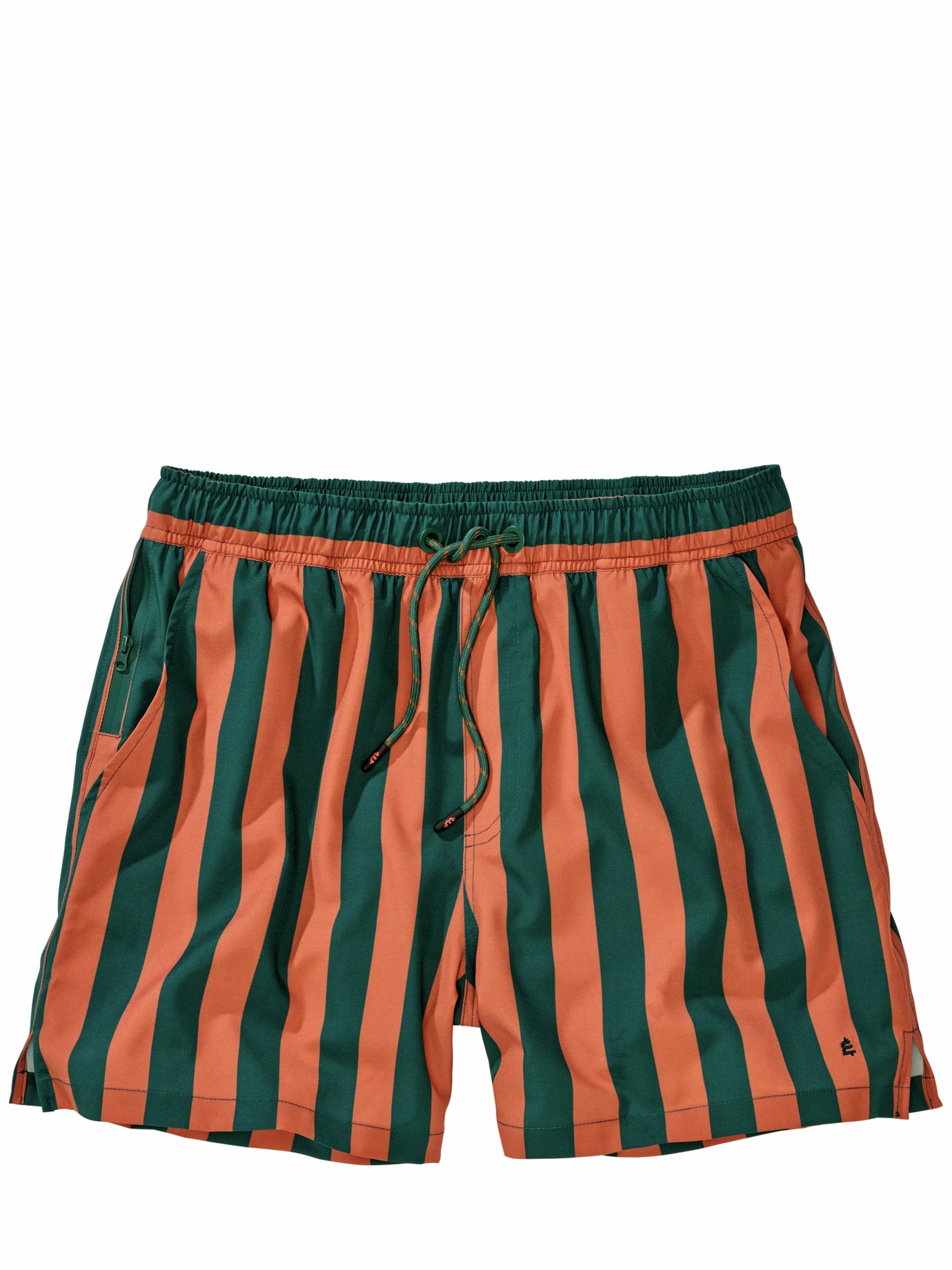 Resort-Badeshorts Streifen cognac/tanne