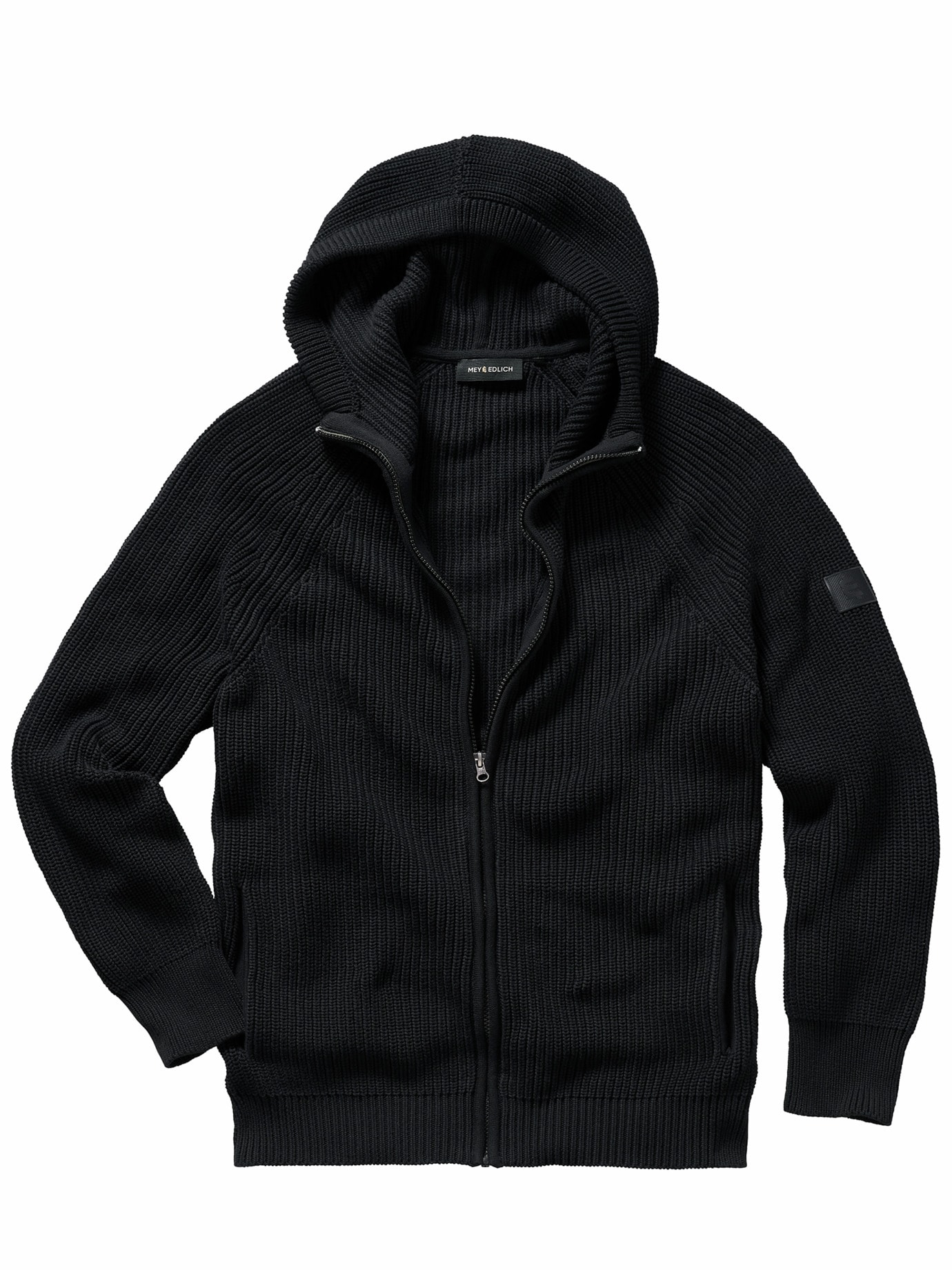Gestrickte Kapuzenjacke piratenschwarz