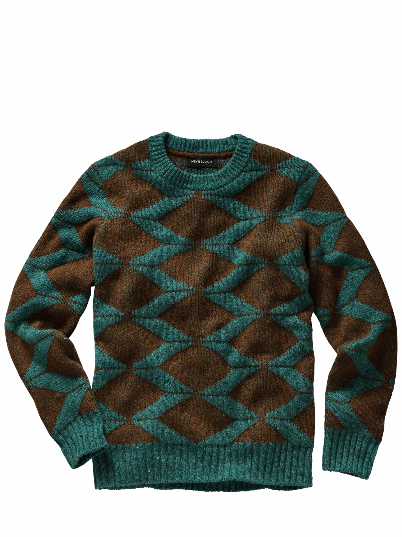 Hauptrolle-Pullover tabak/cyan