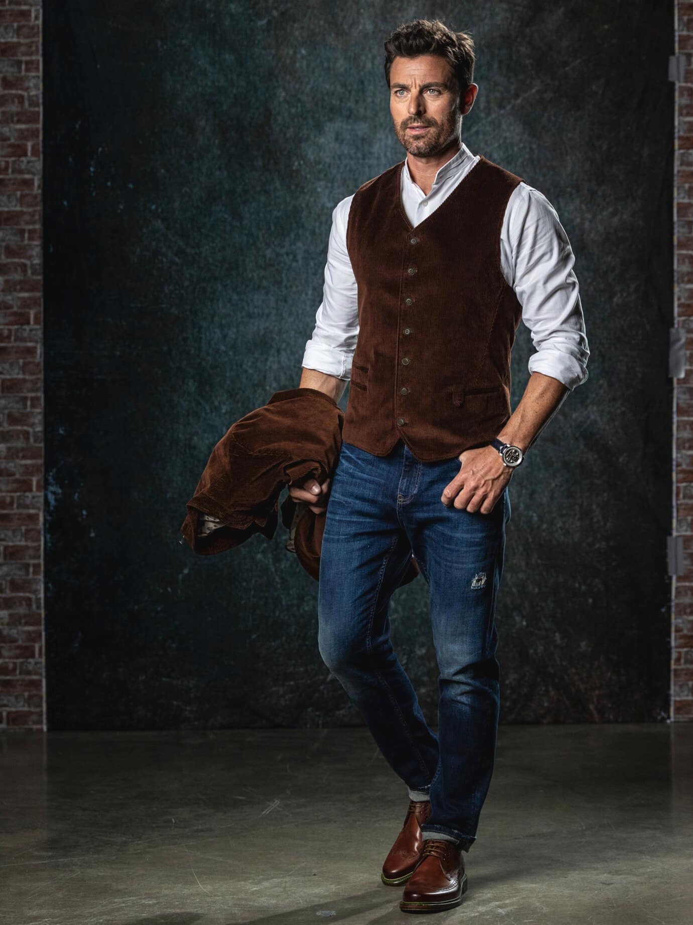 Mey & Edlich Ernst-Mey Cord Waistcoat Brown 102 3
