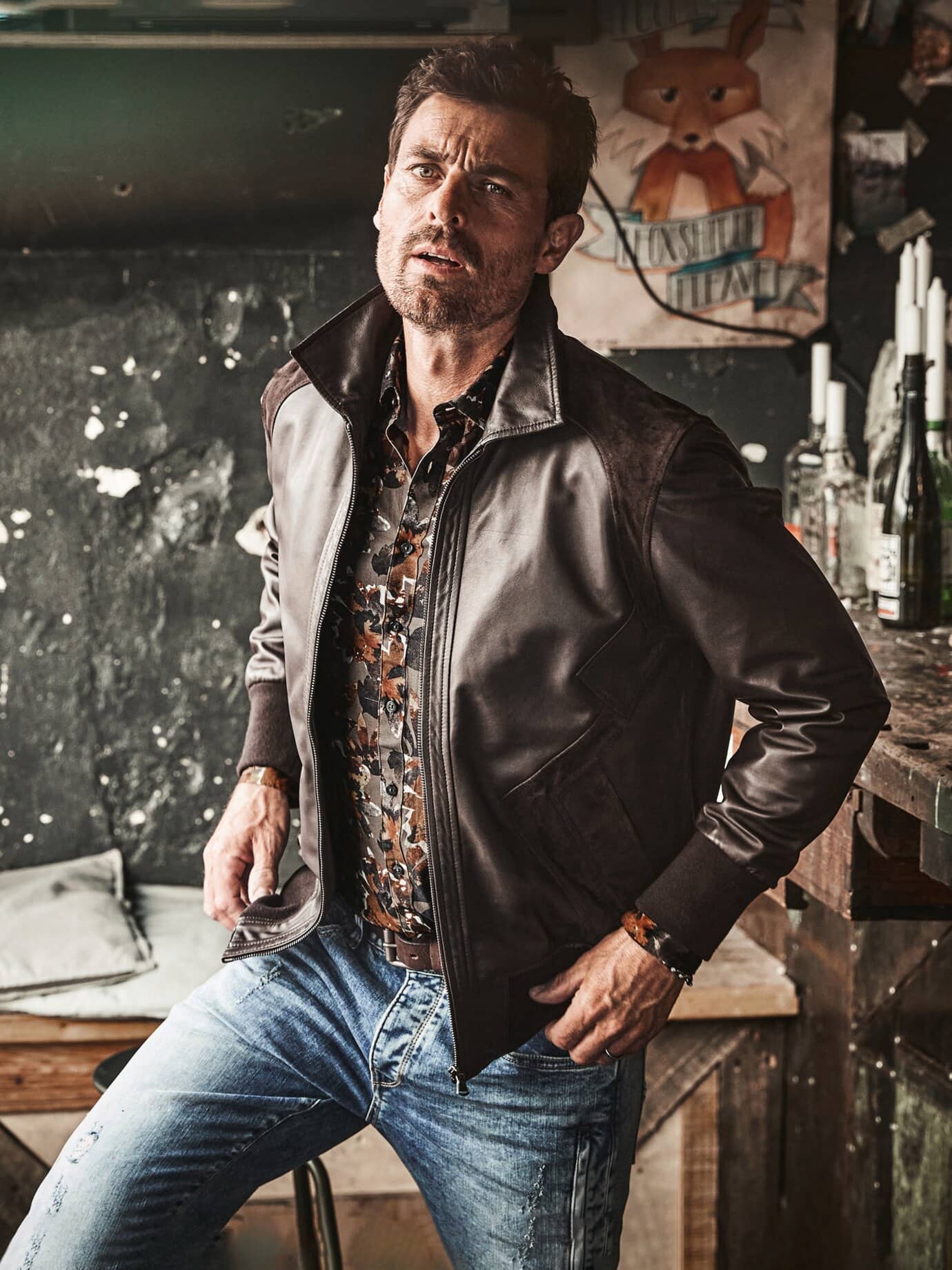 Leather Jacket Esprit Jacke Cognac Biker Lederjacke Amazon