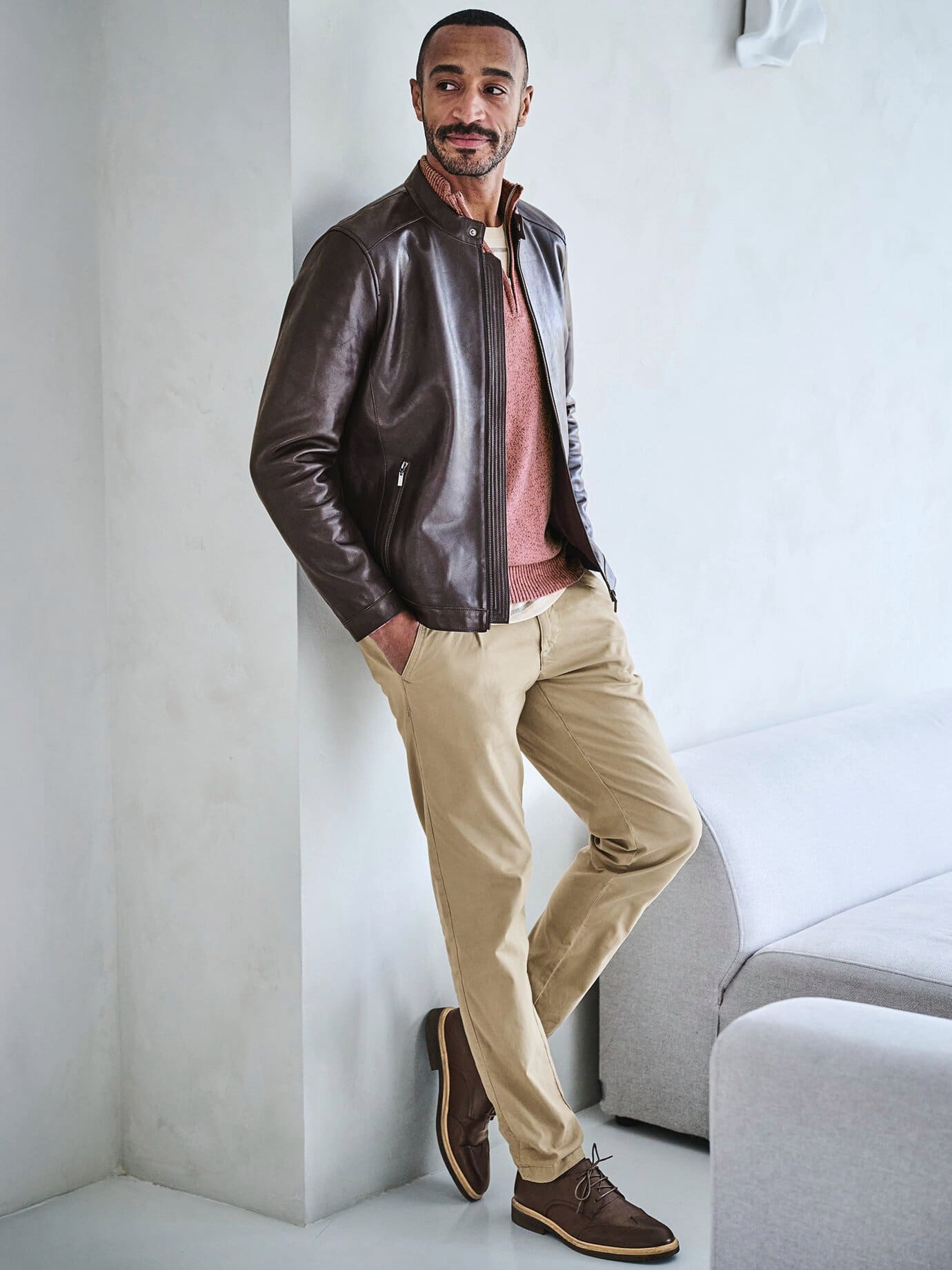 Mey & Edlich Minimalist Leather Blouson Brown 54 2