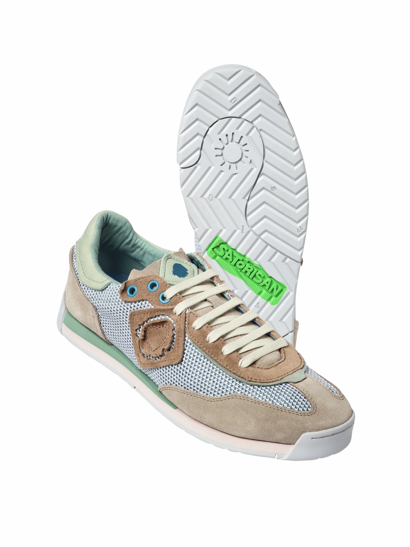 Fischernetz-Sneaker aqua/sandbank