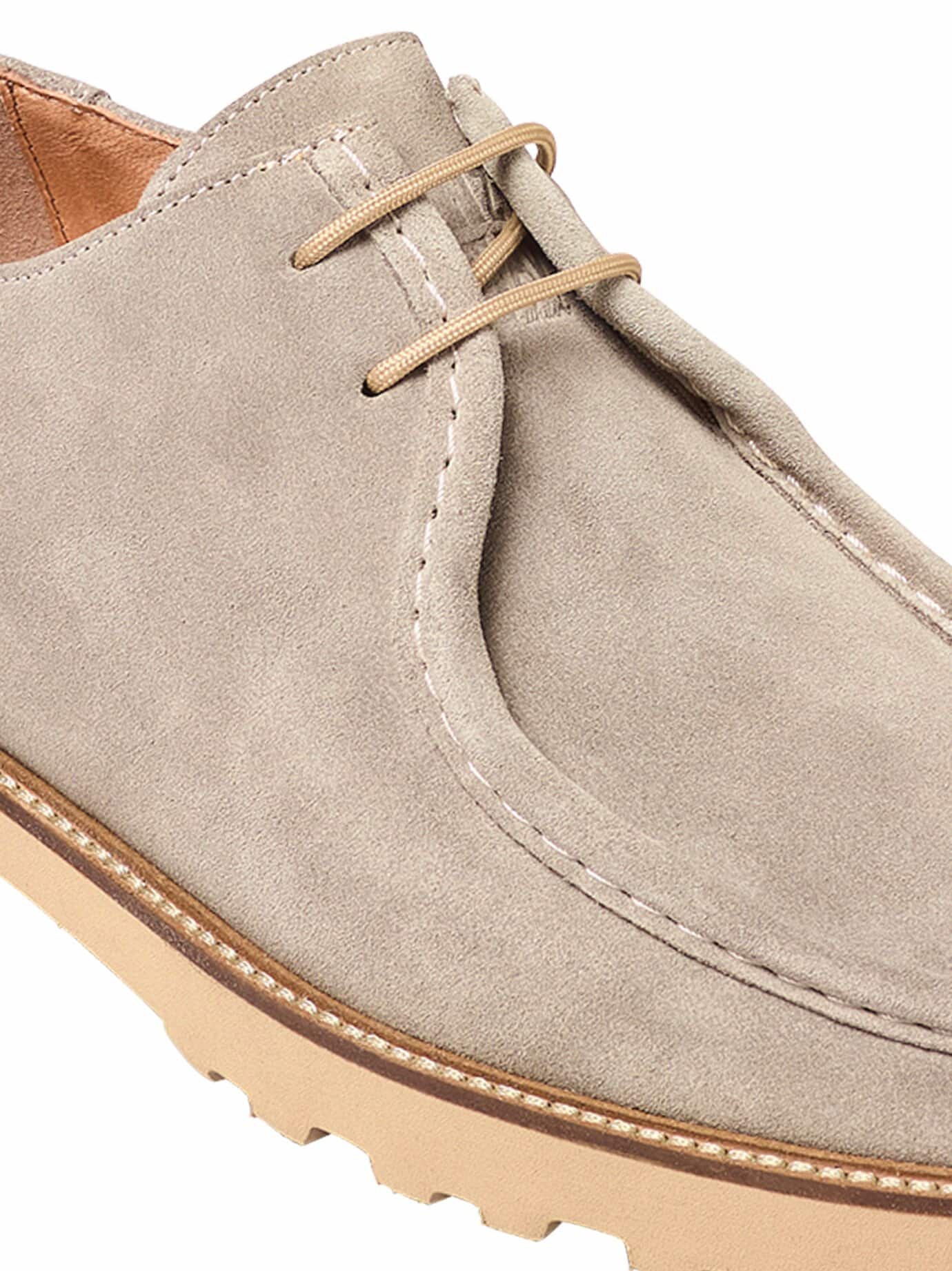 Franz Gustav Veloursleder-Halbschnürer Beige 45 4