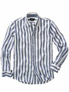 Mediterranes Streifenhemd Streifen blau/weiß