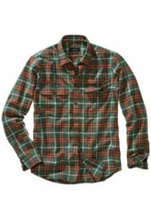 Kerniges Karohemd waldgrün/orange