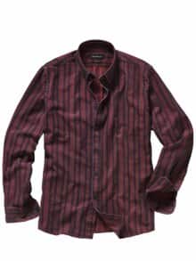Streiftour-Hemd bordeaux-denim