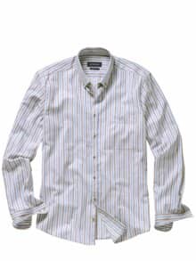 Dünenstreifen-Hemd stahlblau/bronze