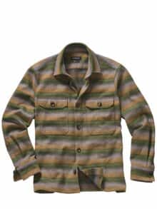 Flanell-Overshirt eukalyptus/weizen