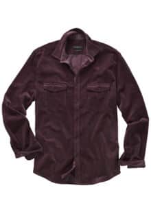 Samtrippen-Cordhemd amaranth