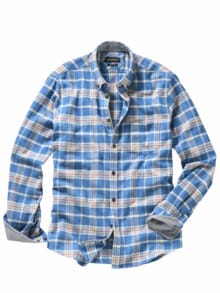 Gelassenes Flanellhemd himmelblau