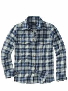 Bitte-nicht-bügeln-Overshirt blaukaro