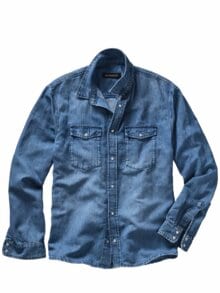 Ursprüngliches Denimhemd schattig-blau