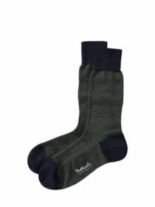 Pantherella Merino-Socke Hendon grün/schwarz