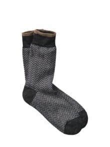 Uhrwerk-Socke Fischgrat asphalt