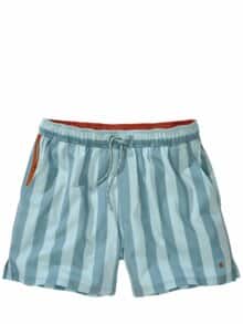 Resort-Badeshorts Streifen aquamarin