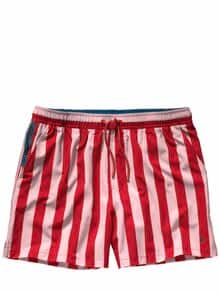 Resort-Badeshorts Streifen erdbeereis
