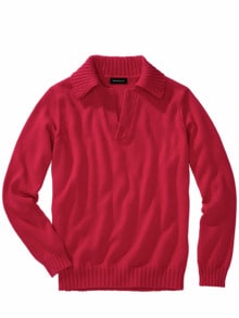 Shirtkragen-Pulli chianti