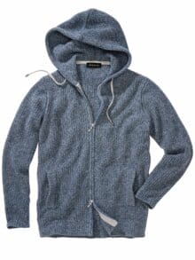 Italienischer Kapuzencardigan blaumelange