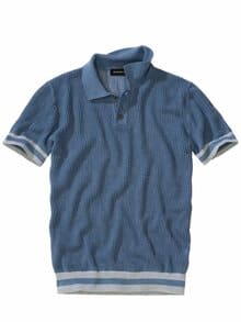 Marmor-Strickpolo ozeanblau