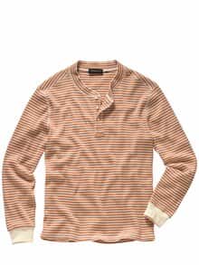 Streifen Henley orange