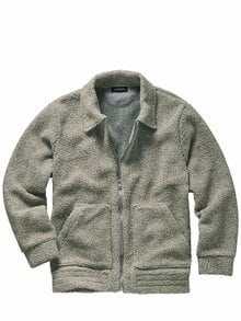 Entspannte Teddy-Jacke balubärgrau