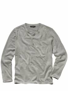 Sommerstrick-Henley aschgrau