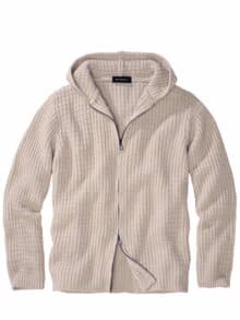 Waffel-Cardigan mandel