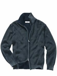 Used-Look-Cardigan jeansblau