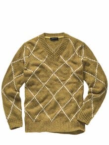 Intarsia-Pullover dijonsenf