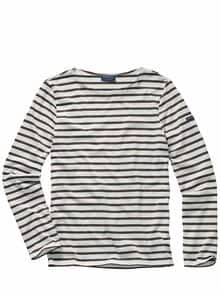 Bretagne-Shirt neige/espresso