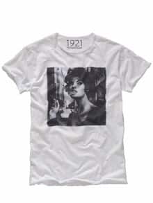 T-Shirt Linda Evangelista kreideweiß