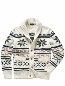 Strickjacke Sion naturweiß/navy