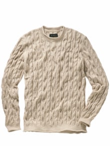 Lockerer Zopf-Pullover sand