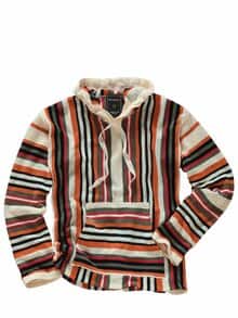 Collab-Strickhoodie Garcia vanille-gestreift