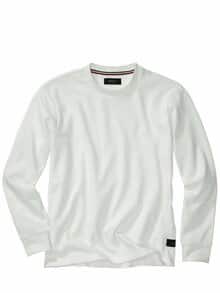 Waffelstruktur-Longsleeve naturweiß