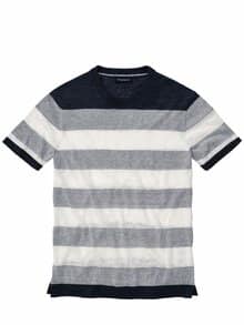 Gezeiten-Strickshirt marine/weiß